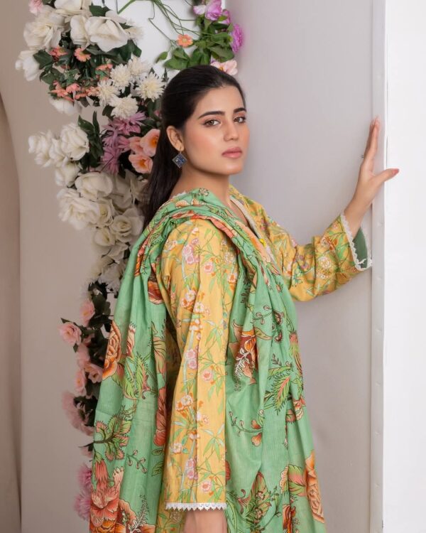 Premium Lawn Neck Embroidery with 4-Side Luxury Lace Dupatta - Image 6